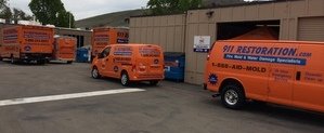 Commercial Property Damage Vehicles at 911 Restoration Headquarters